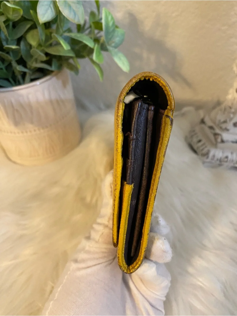 Loewe Yellow Leather Long Snap Wallet